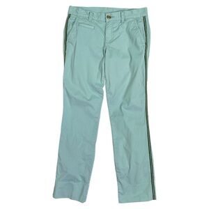 Tory Burch Teal Side Stripe Straight Leg Chino Pants Size 24